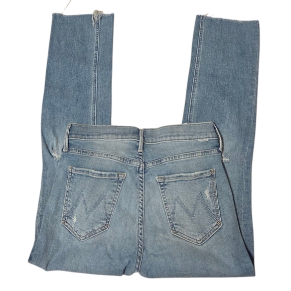 Mother Mid Rise Dazzler Ankle Fray In Weekend Kitten Women's Size 27 Blue Jeans - Picture 4 of 12